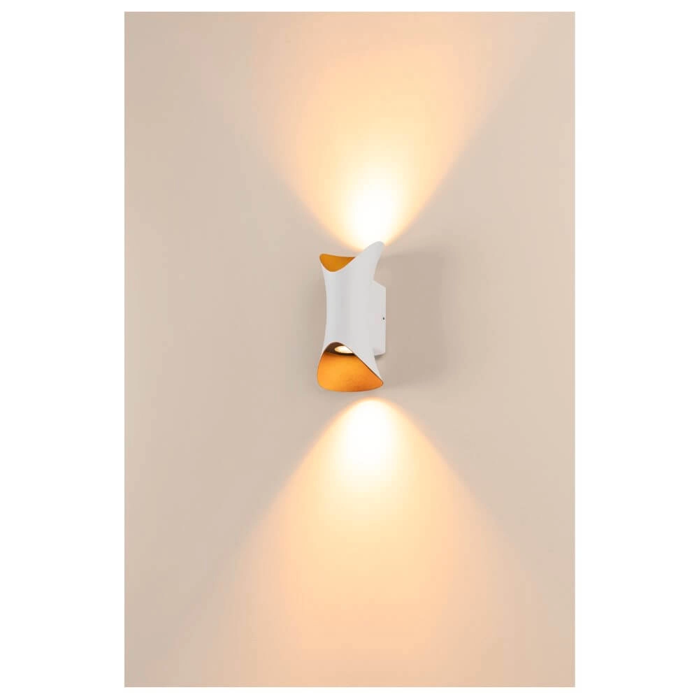 Large led up & downlighter Modela white with gold SLV 4024163289160