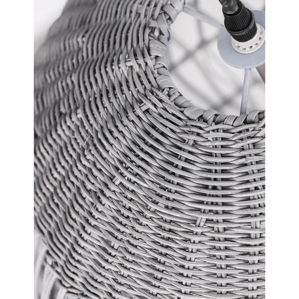 Grey pendant lamp Destin rattan Ø 46.5cm Lyora 5212017416667