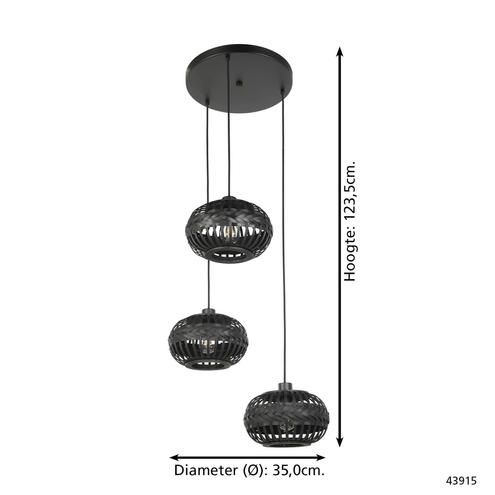 Vide pendant lamp Towcester Ø 35cm - 3L Eglo 9002759439156