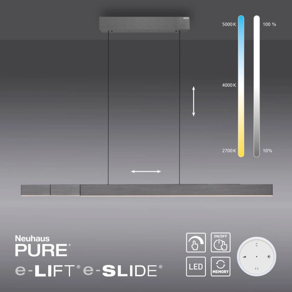 Design hanging lamp Pure Moto-Rise gray Paul Neuhaus 4012248366653