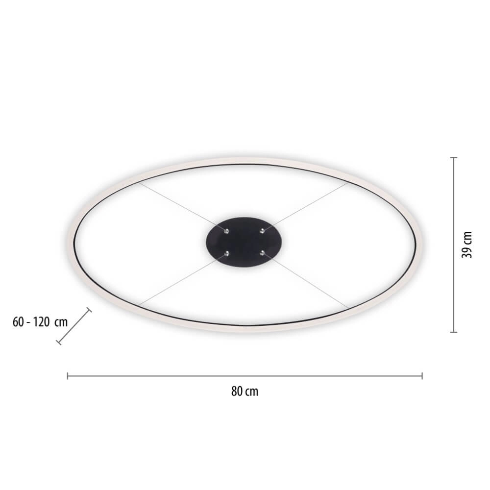 Anthracite pendant lamp Titus Ø 80cm Paul Neuhaus 4012248375211