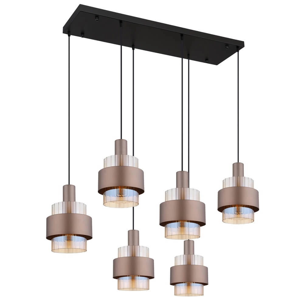 Pendant lamp Milley bronze 6-lights Globo 9007371471676