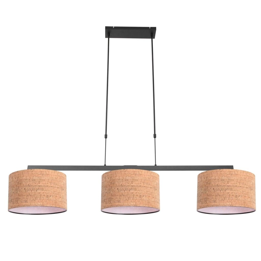 3-light pendant lamp Stang with cork caps
