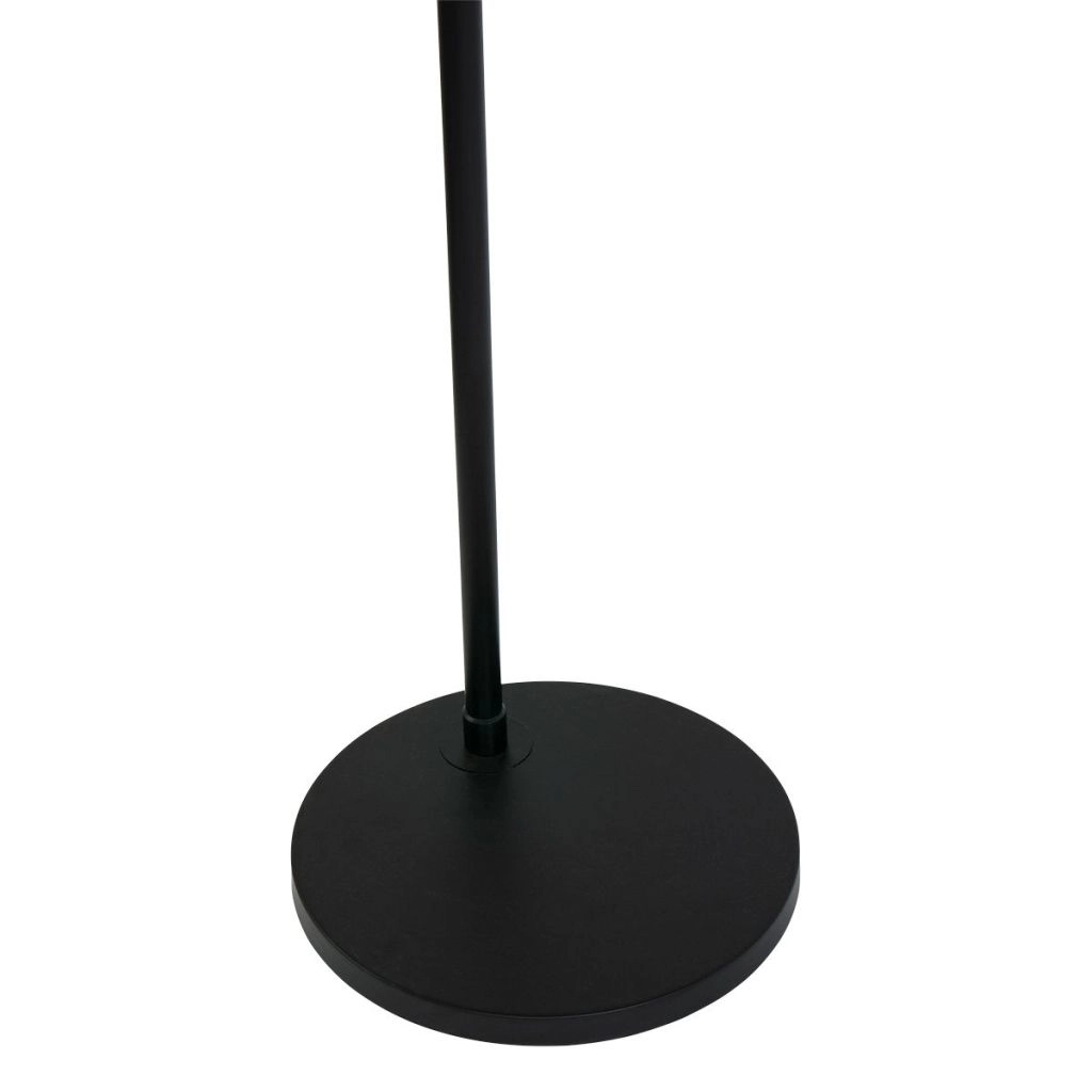 Black arc lamp Vela Lino with cream shade Ø60cm Steinhauer 8712746183580