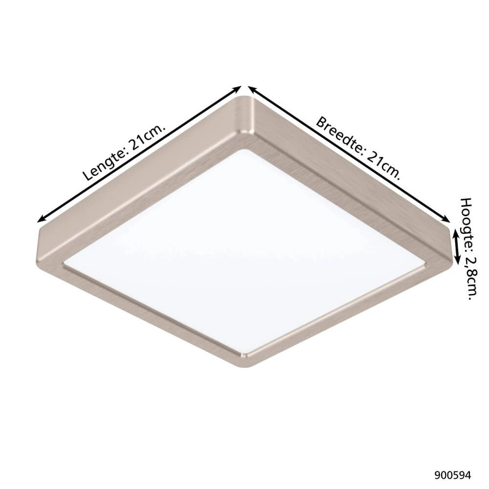 Stainless steel ceiling lamp Fueva 5 21 by 21cm Eglo 9008606244935