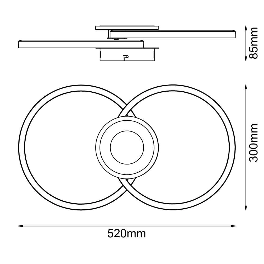 Ceiling lamp Bray Round Black Brilliant 4004353420023