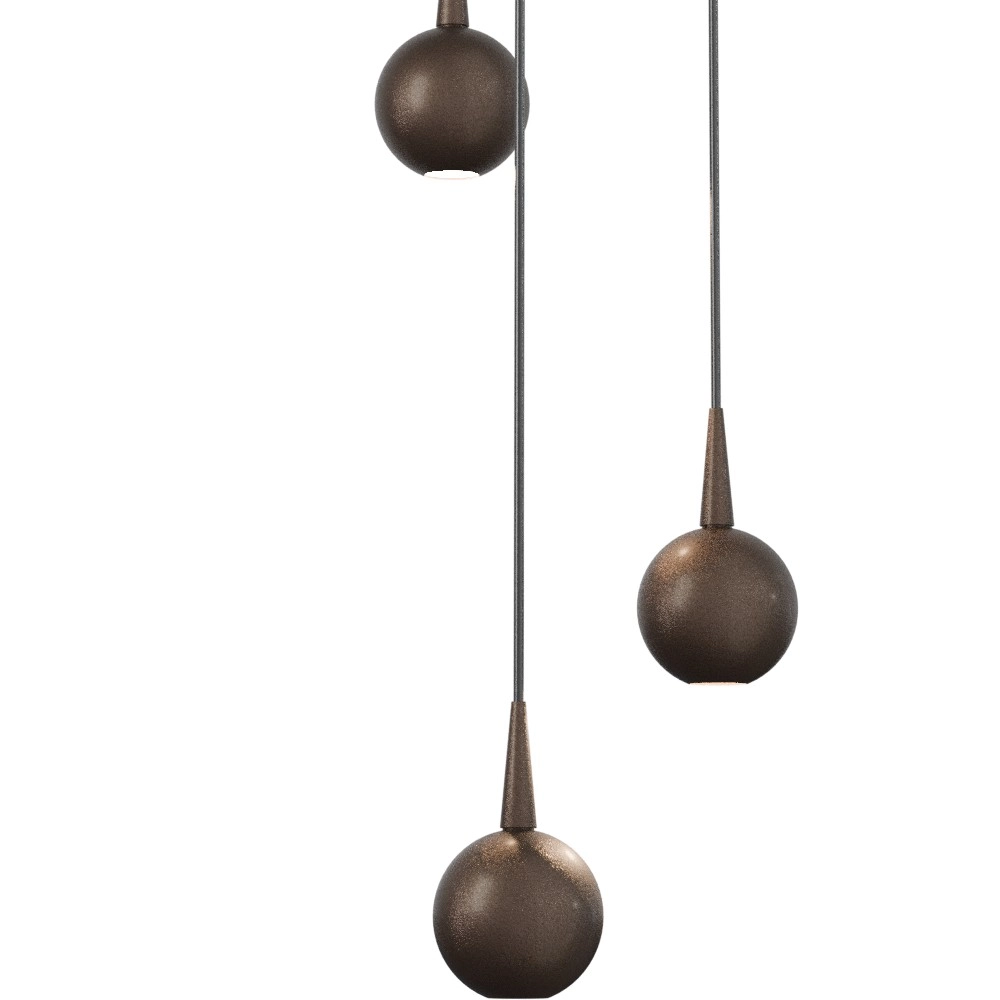 3-light pendant lamp Talana cocoa brown Ø 17cm DTW Masterlight 8718121356440