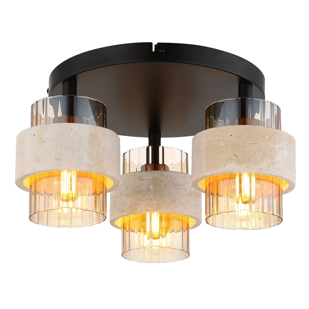 Ceiling lamp Daren black with marble