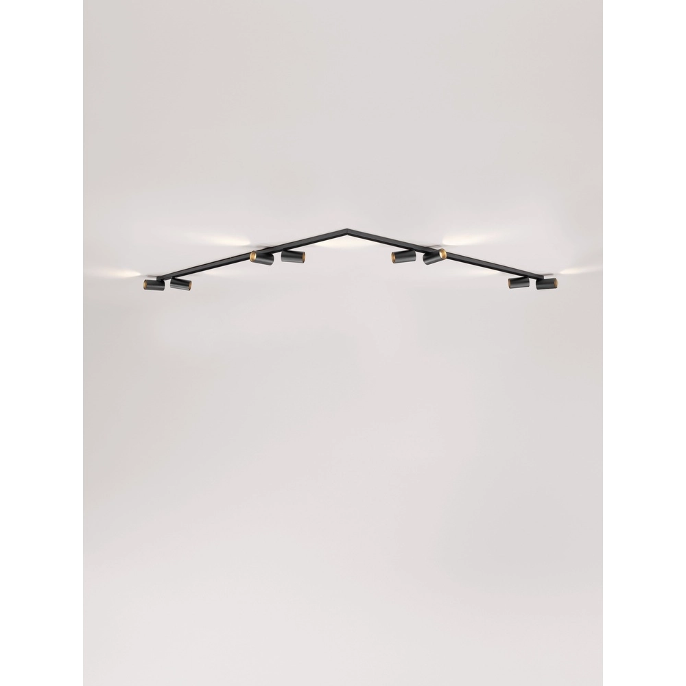 8-light ceiling lamp Oso black