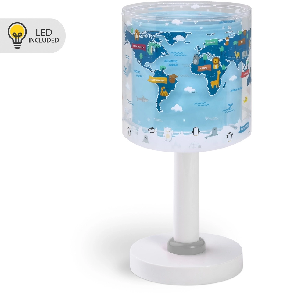 Children's room table lamp Kids World blue