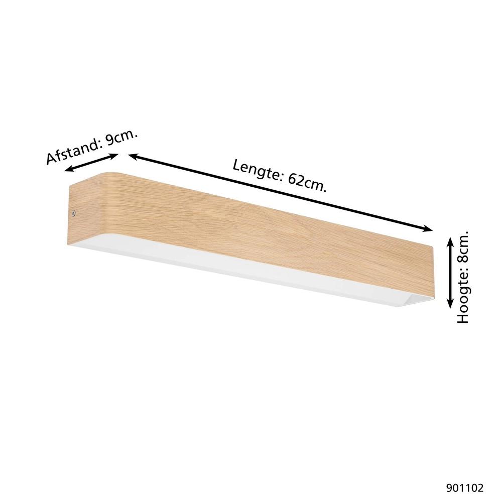 Wood look wall lamp Sania 6 62cm - LED Eglo 9008606299874