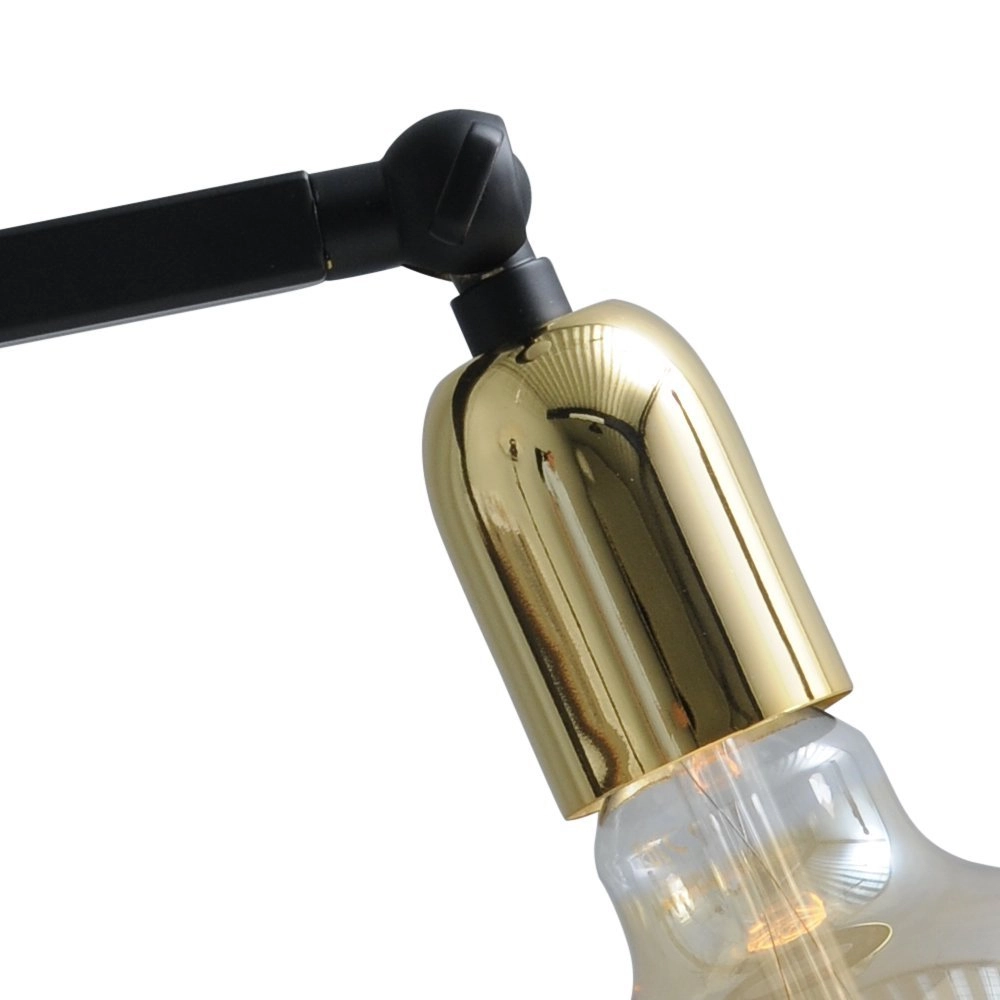 Black table lamp Tube with gold fitting Masterlight 8718121188706