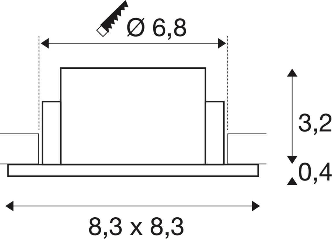 Mounting ring New Tria 68 IP65 Square white - without fitting SLV 4024163276504