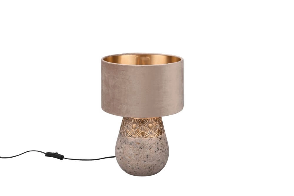 Oriental table lamp Kiran taupe velvet
