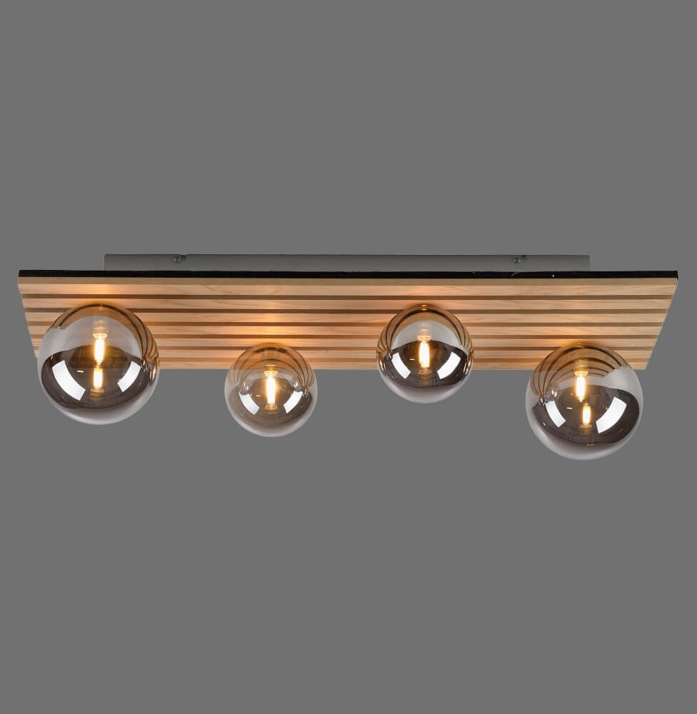 Wooden ceiling lamp Green Stika rectangular Just Light 4043689004248