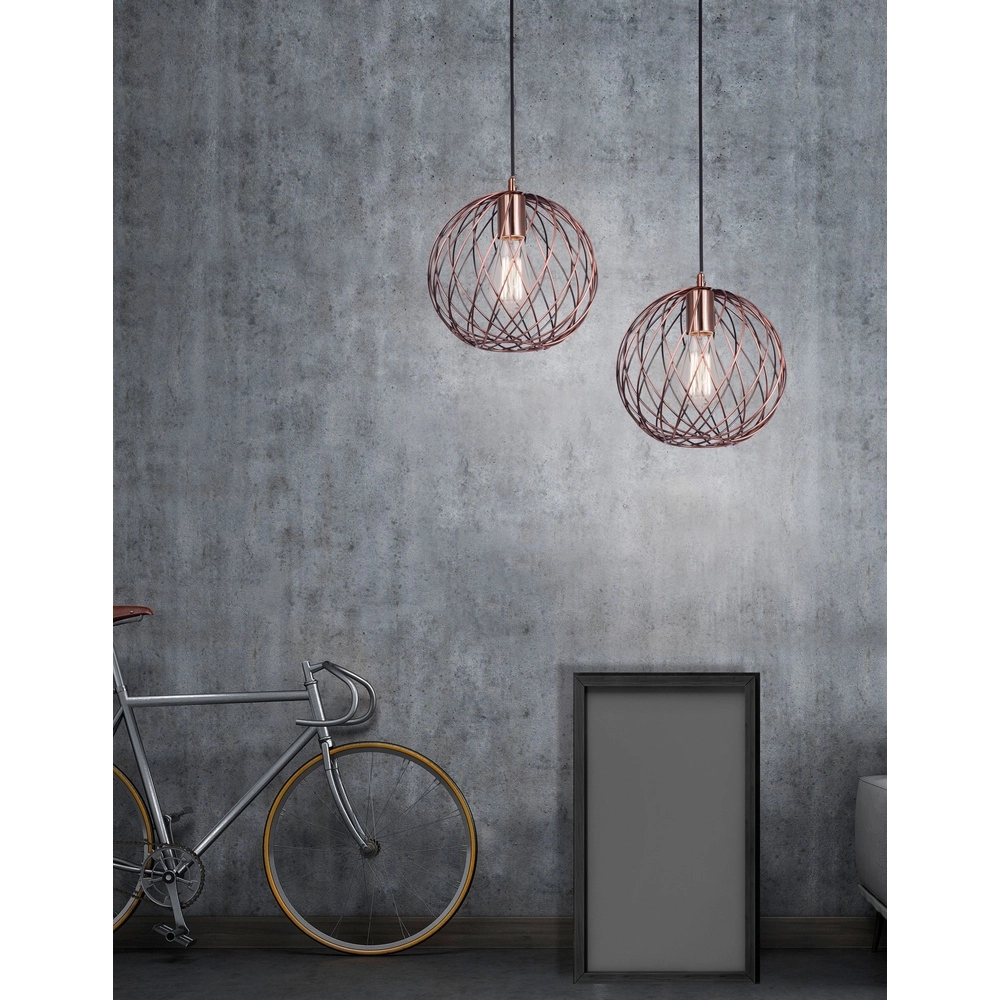 Pendant lamp Eriberto Ø 25cm rust brown
