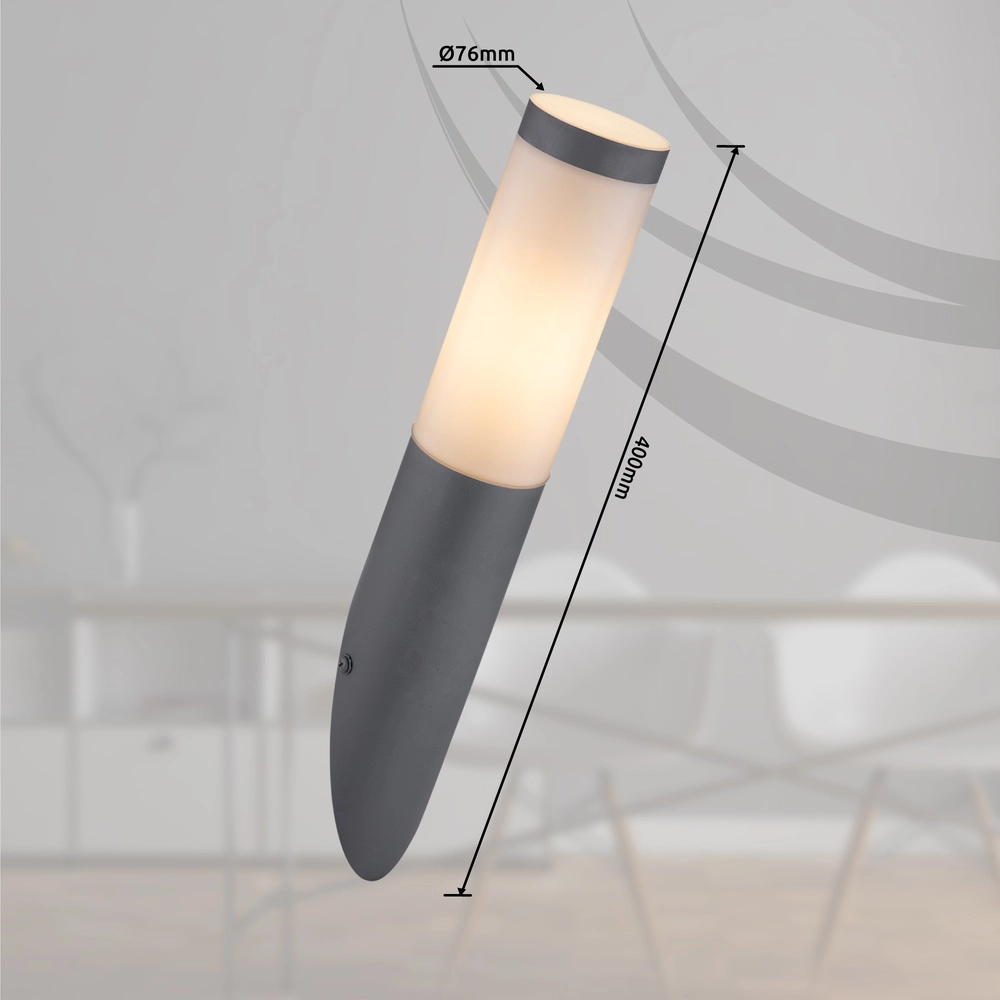 Design outdoor lamp Boston anthracite with white Globo 9007371413577