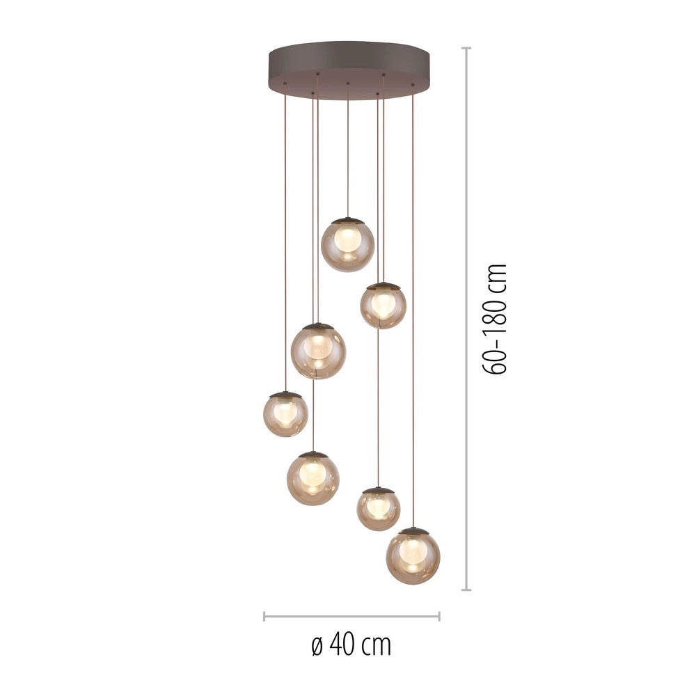 7-light pendant lamp Pure Popup Bronce Paul Neuhaus 4012248396681