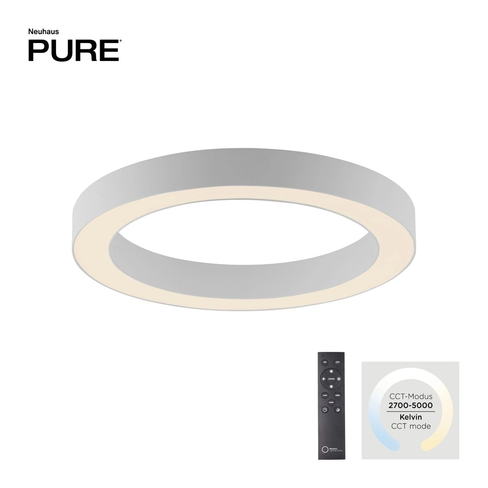 Sleek led ceiling lamp Pure Lines Round Ø 35cm - white Paul Neuhaus 4012248395226