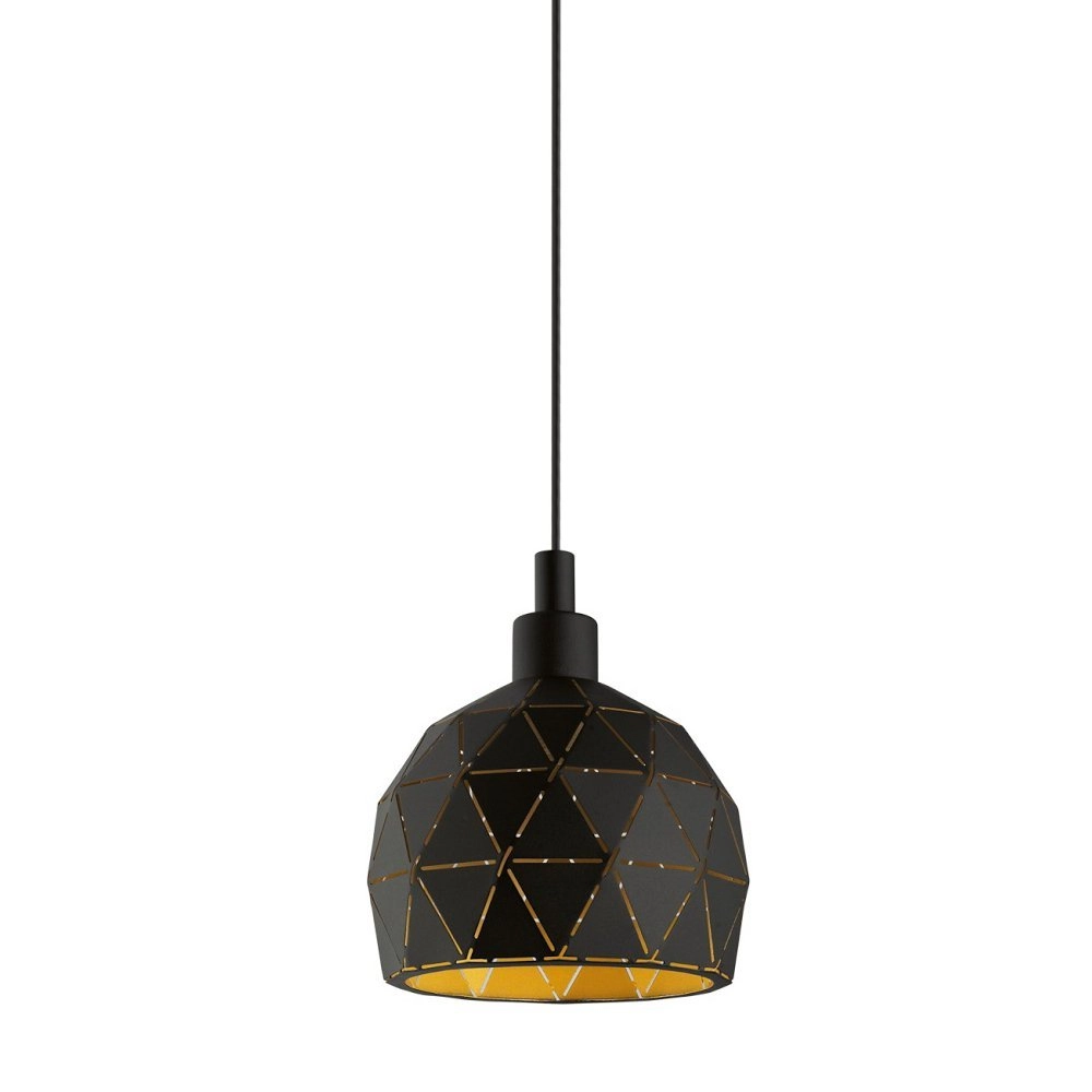 Design pendant lamp Roccaforte Ø 17cm black with gold