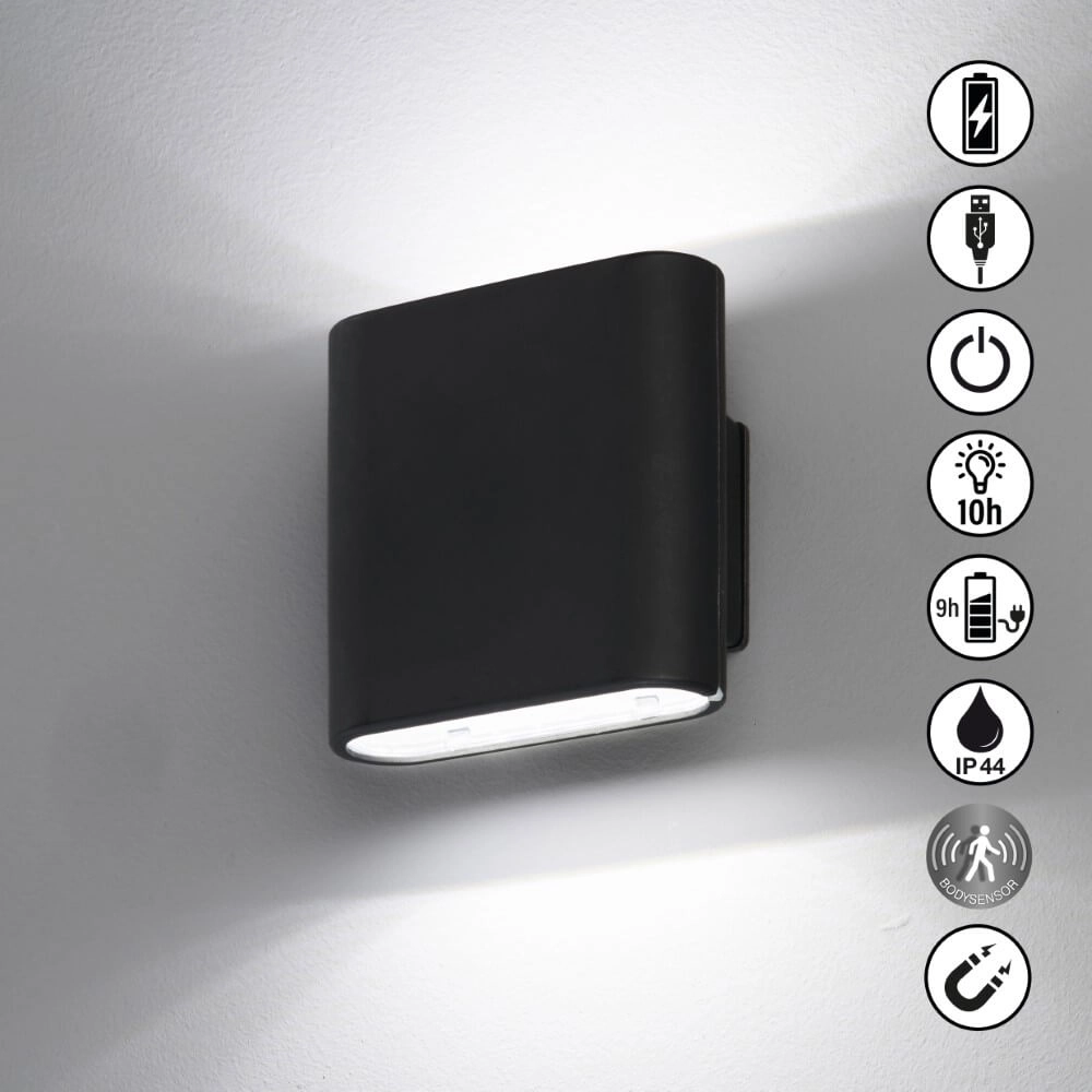 Surface-mounted spot Magnetics Black rechargeable Fischer & Honsel 4052231300431