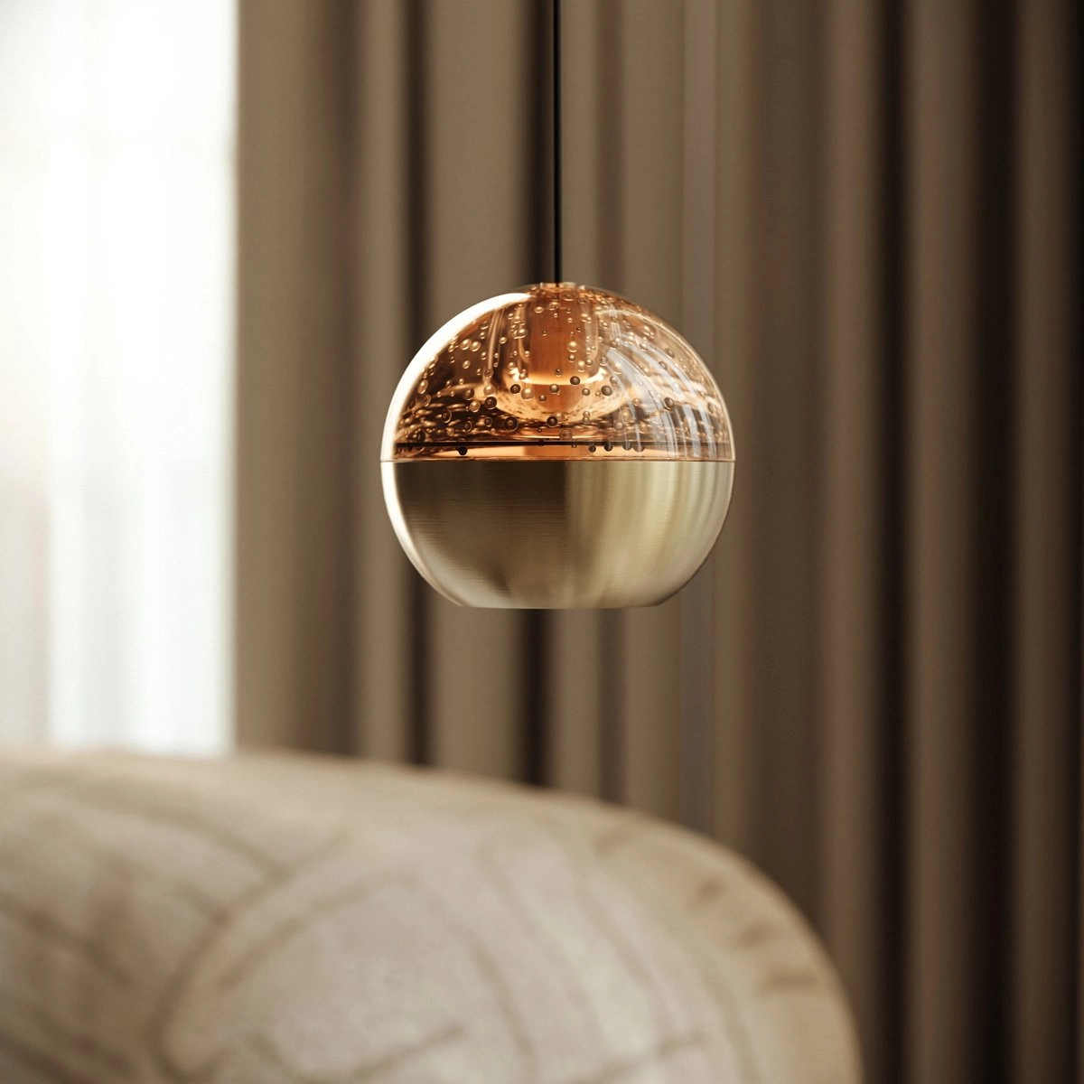 Led pendant Belluno brass with glass Steinhauer 8712746183917