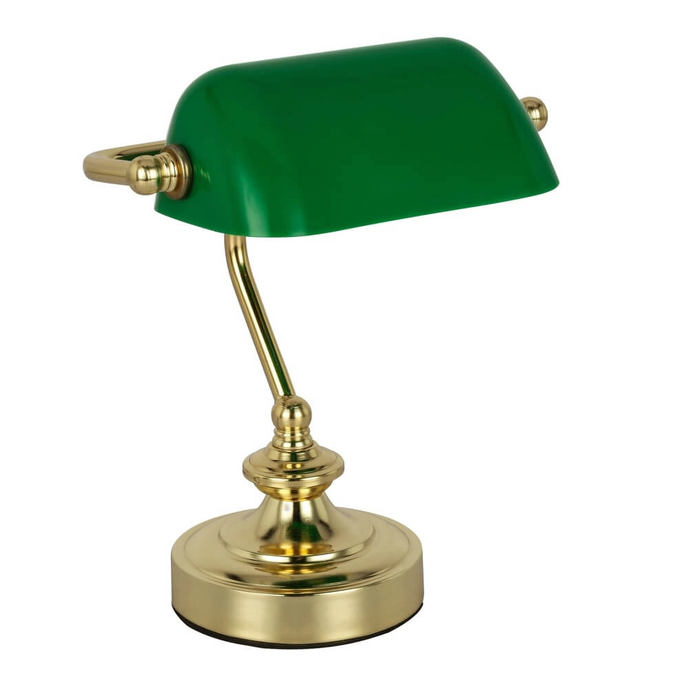 Classic desk lamp Antique Gold with green glass Globo 9007371357451