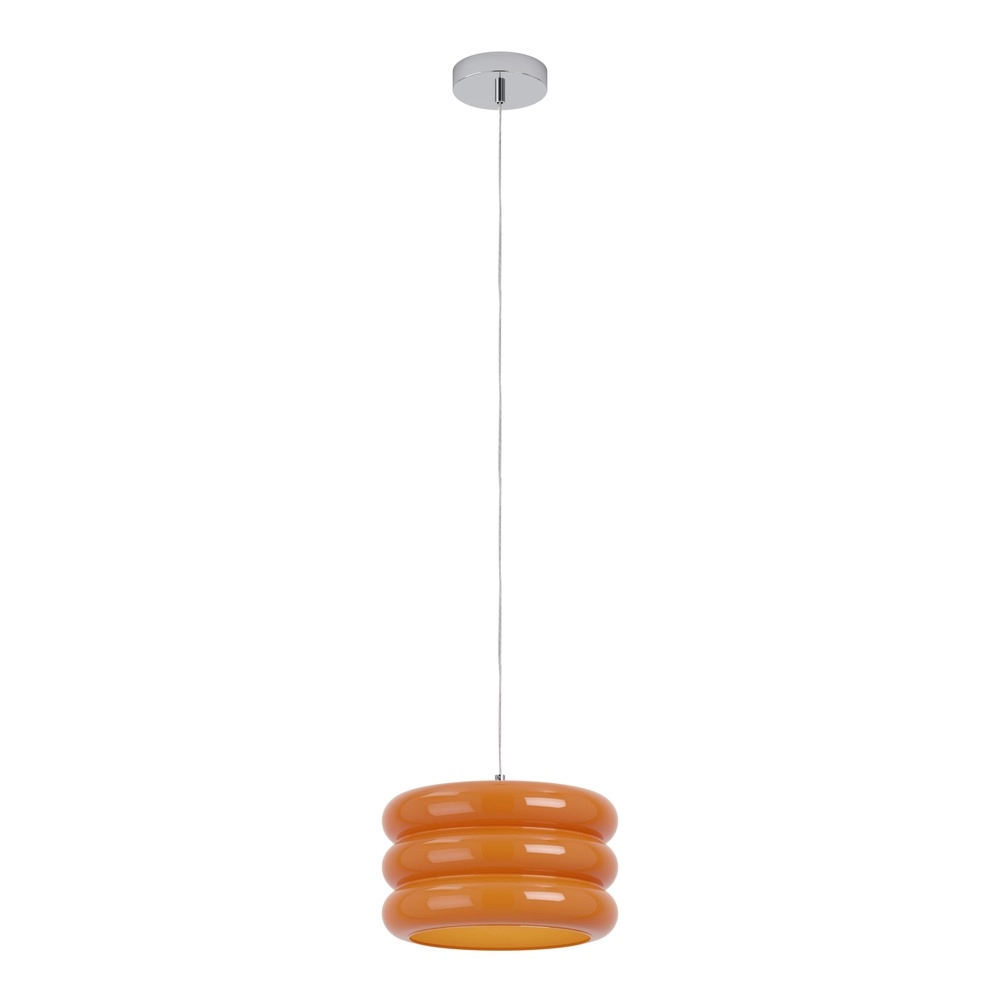 Design pendant lamp Tortora chrome with orange Ø 30cm
