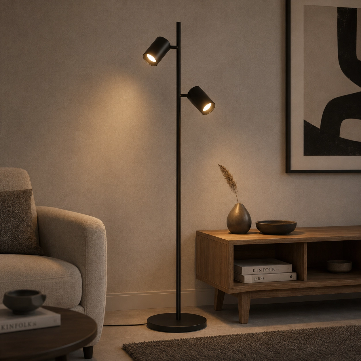 Floor lamp Megano black 2-lights