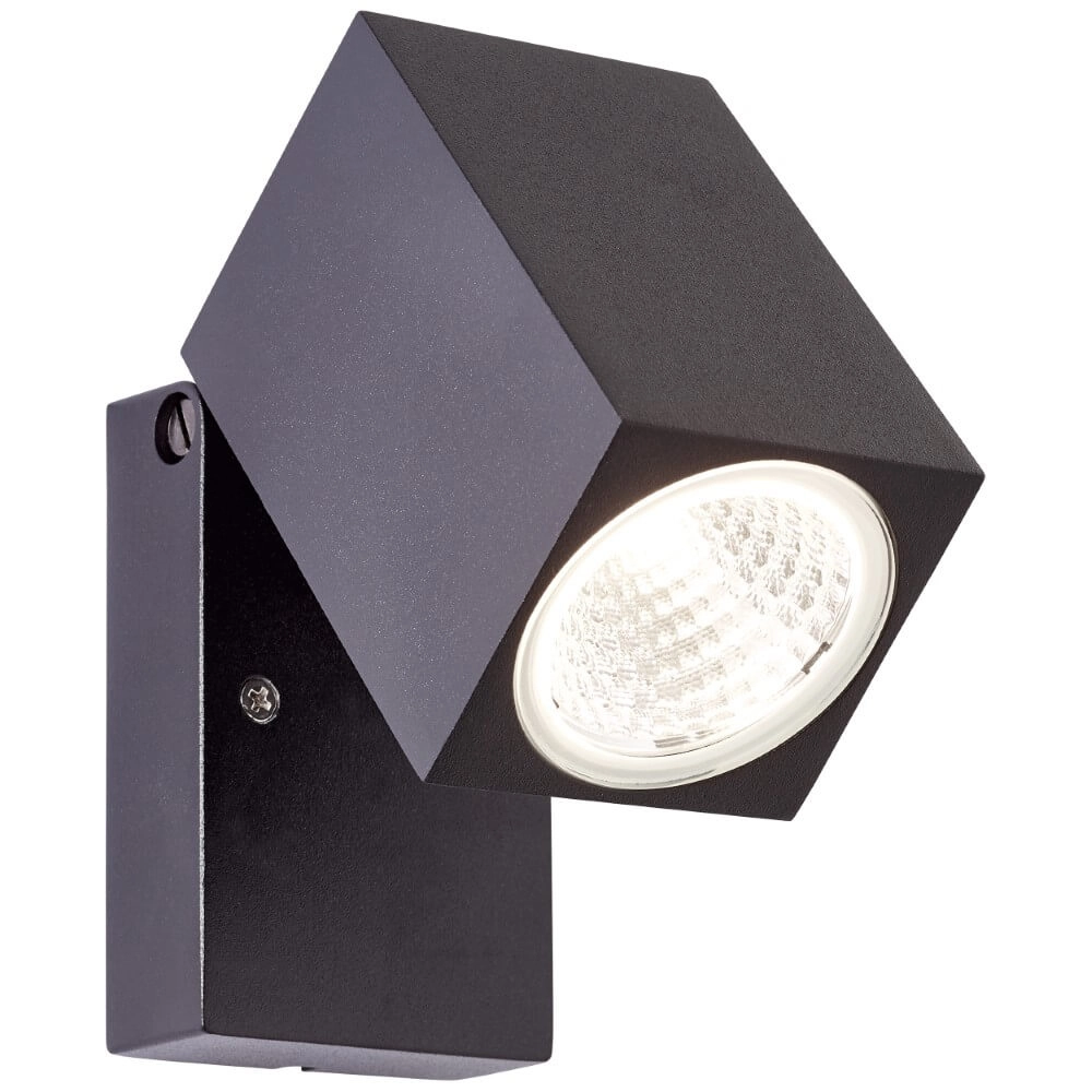 Black surface-mounted spotlight Burk design