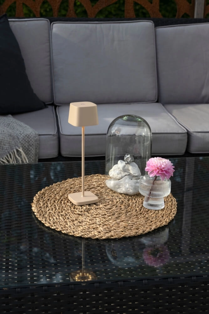 Rechargeable table lamp Capri mini sand brown KonstSmide 7318307829334