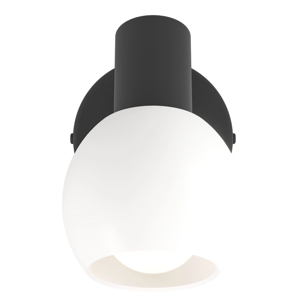 Wall lamp Castellazo black with white glass Eglo 9008606392124