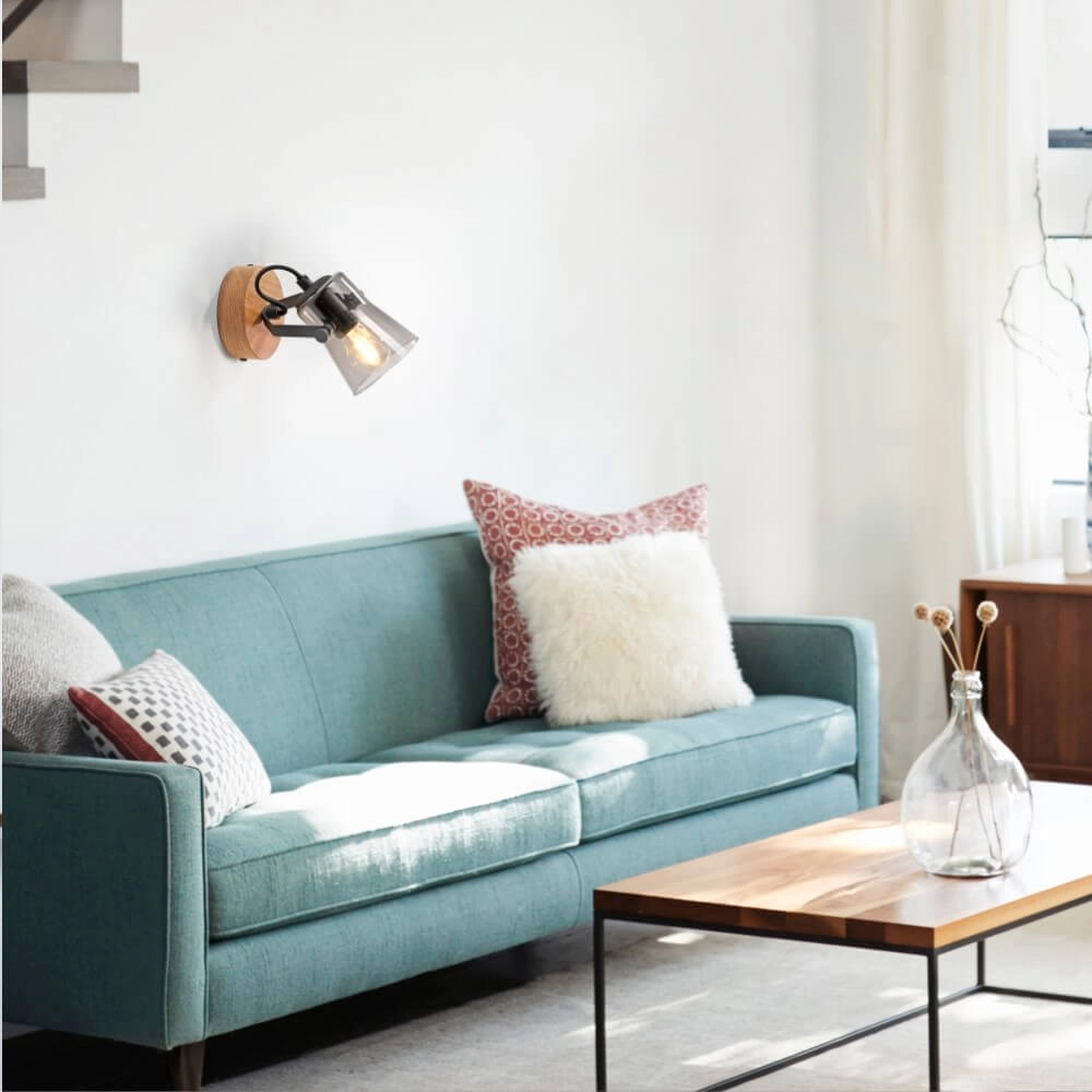 Wall lamp Green Langstrom wood Just Light 4043689994860