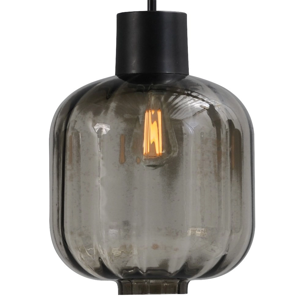 Dining room hanging lamp Lett lll 28 3-light black with smoke glass Masterlight 8718121181547