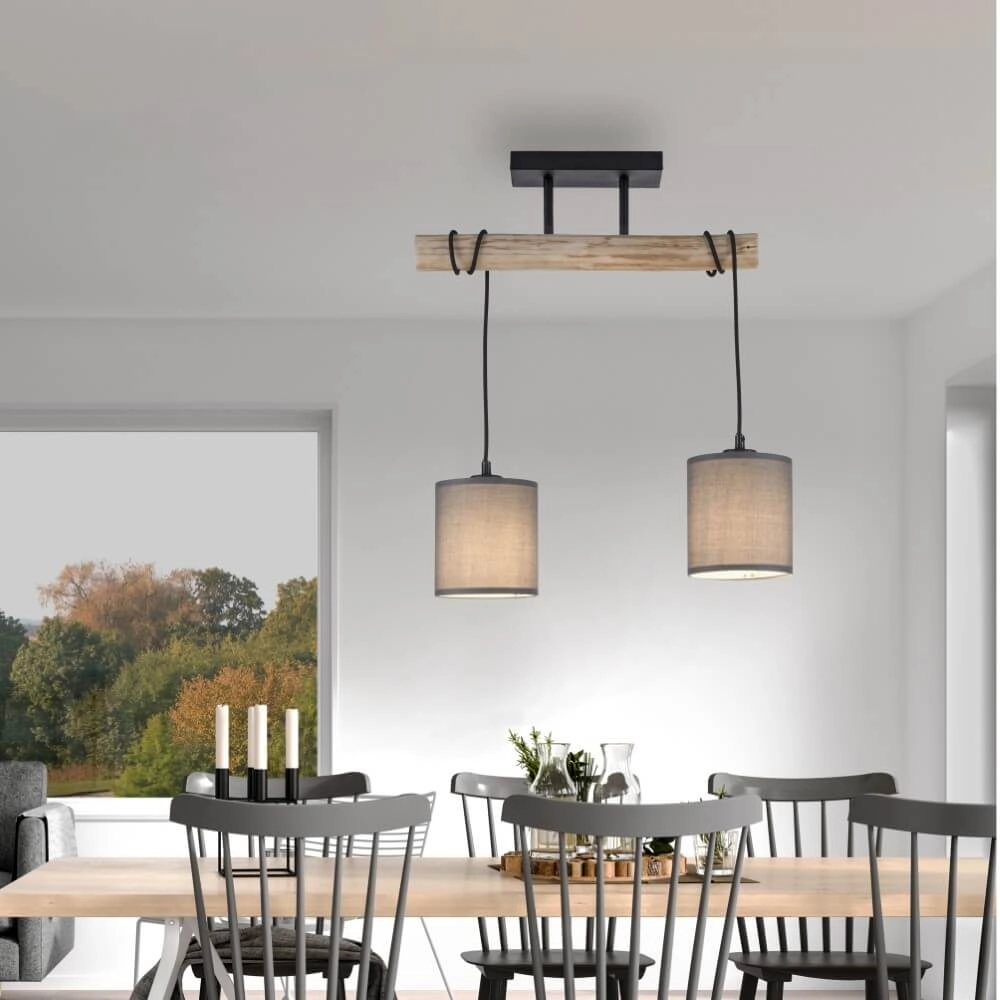Country ceiling lamp Green Tribu Taupe Just Light 4043689995164