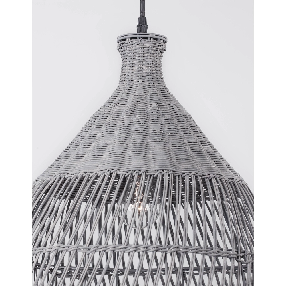 Grey pendant lamp Destin rattan Ø 42cm Lyora 5212017416681