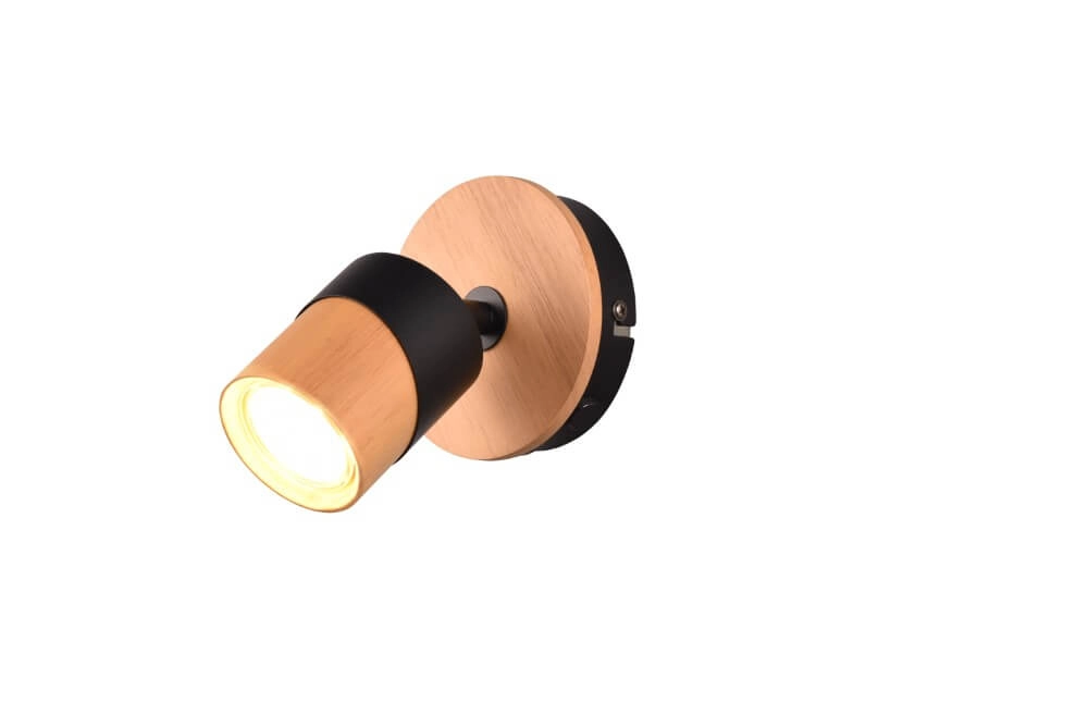 Ceiling lamp wood with black Aruni Trio 4017807585339