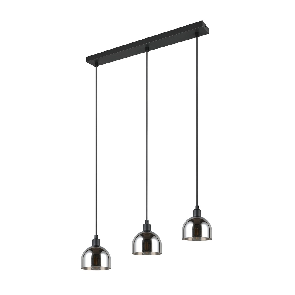 Black pendant lamp Molly 3-light white glass Trio 4017807618082