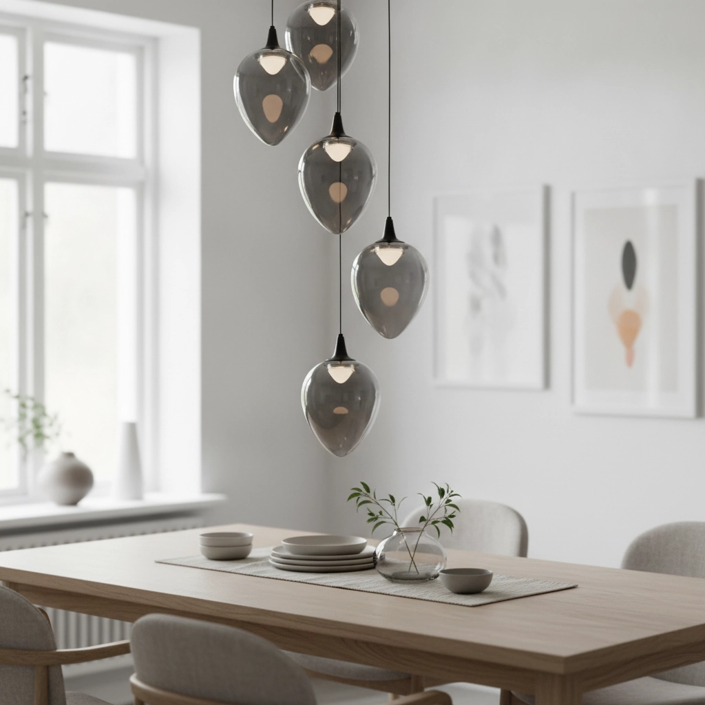 Pendant lamp Nali 5-light smoke glass