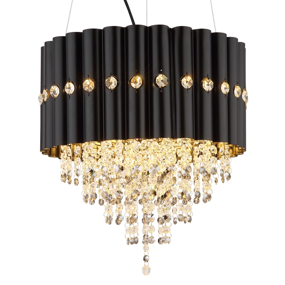 Pendant lamp Eleos black with crystal Globo 9007371528431