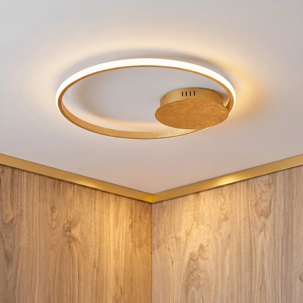 Round ceiling lamp Fuline gold Ø 50cm