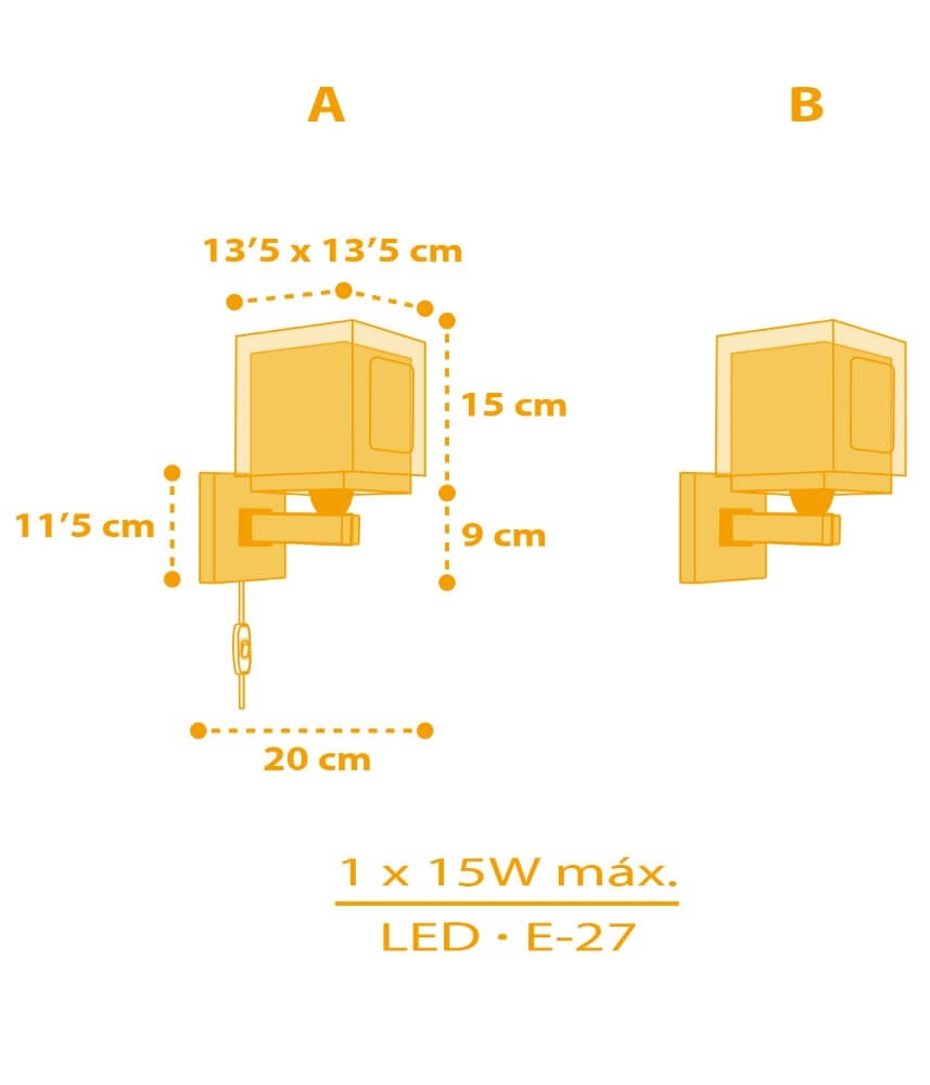 Children's room wall lamp My Farm yellow with white Dalber 8420406634098