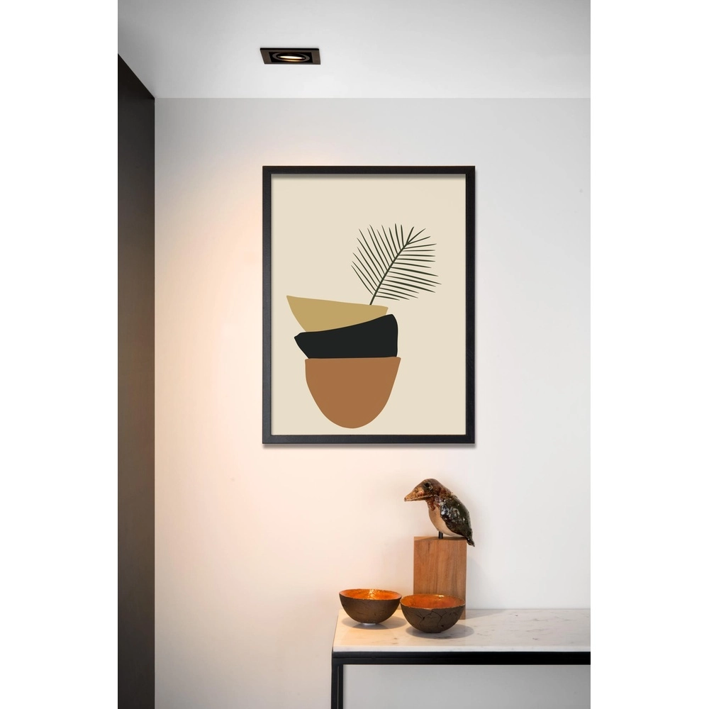 Square recessed spotlight Chimney Single Black Lucide 5411212092250