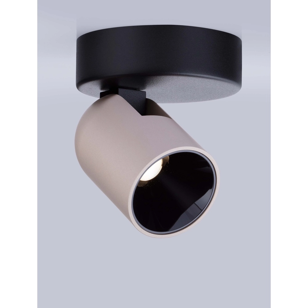 Ceiling spotlight Sirmos black with mocha brown
