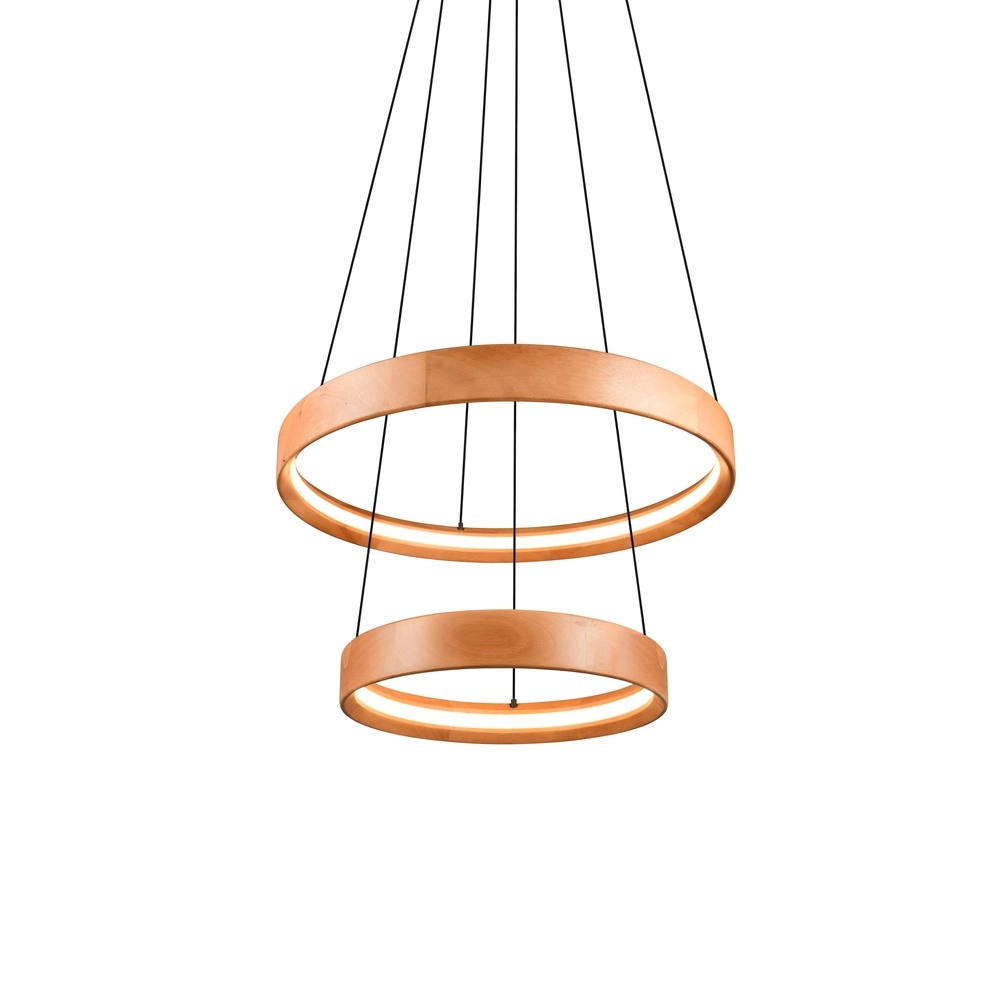 Design pendant lamp Lynwood wood Ø 60cm Trio 4017807662276