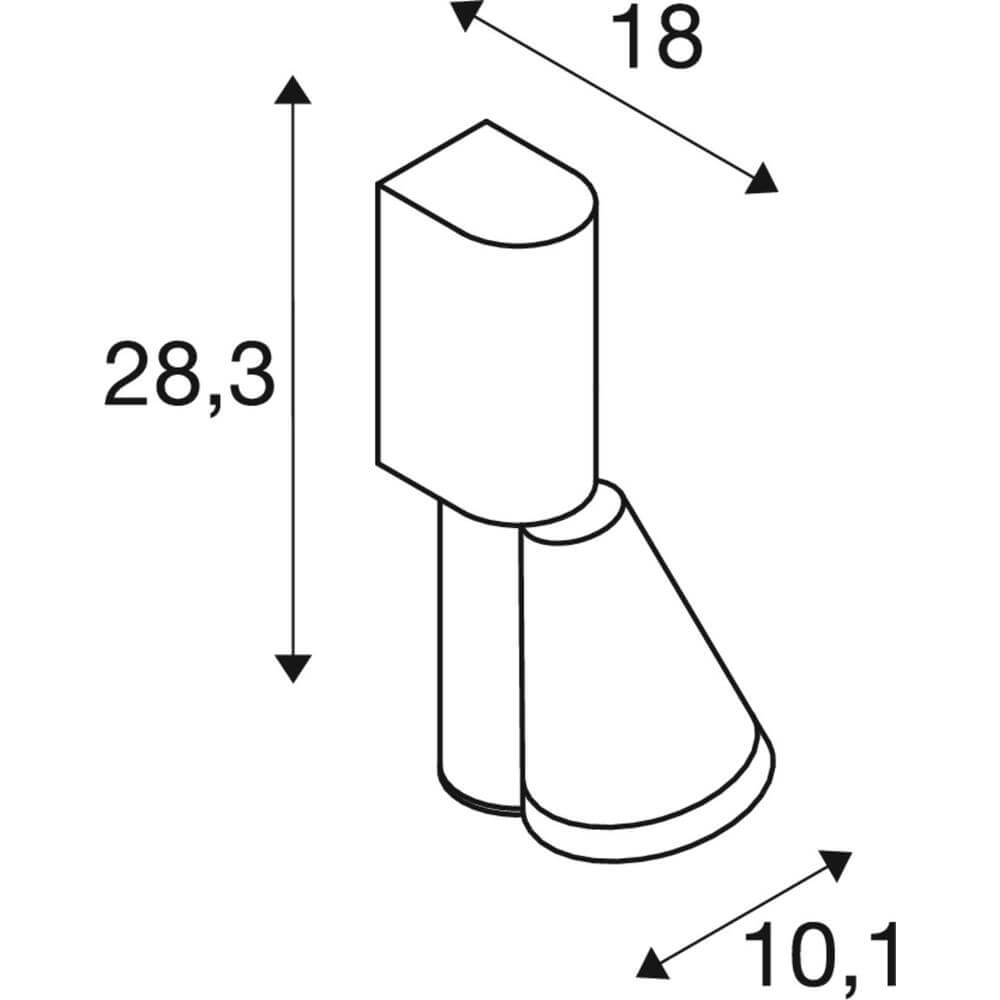 Design wall lamp T-Tube WL black single SLV 4024163291613