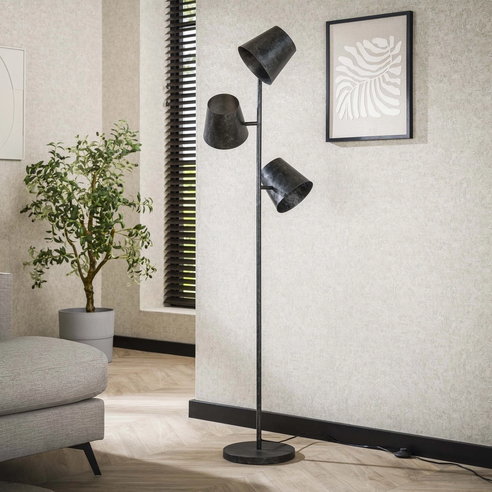 Rustic floor lamp Kinetic 167cm - charcoal Lyora 8716803513181