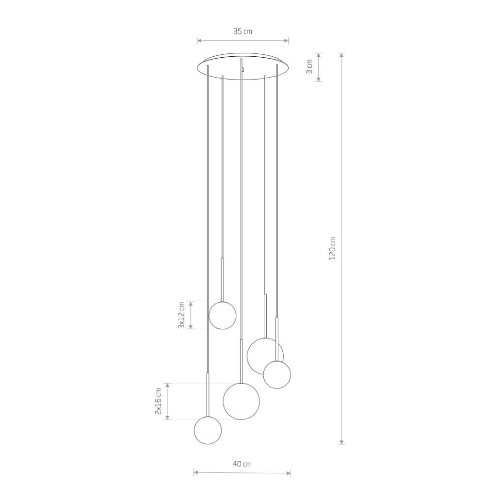 Glass ceiling lamp Karo 5x white glass Lyora 5903139103039
