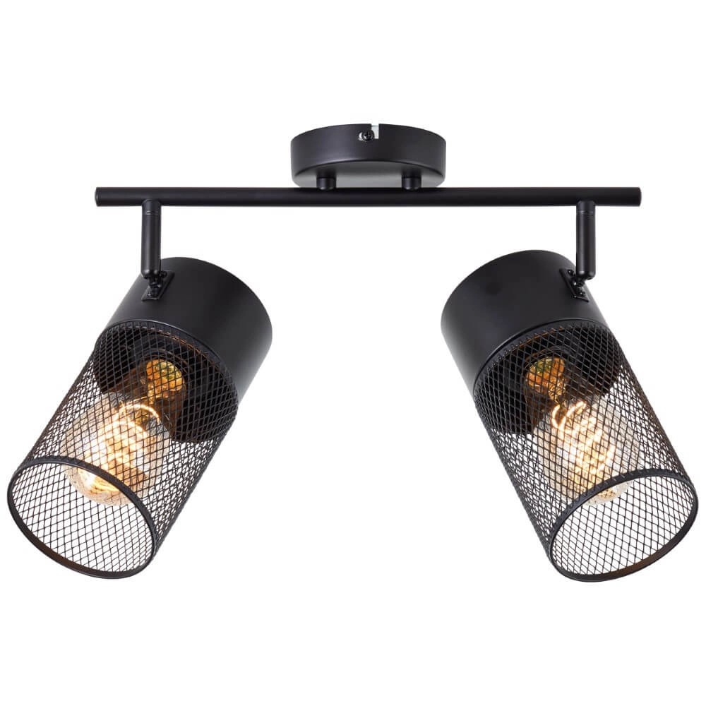 Black ceiling lamp Kamolo 2x E27