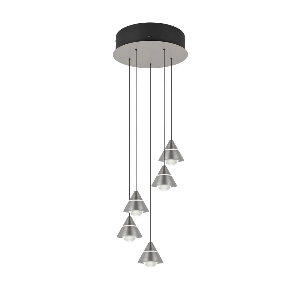 Design pendant lamp Romeo 5-light nickel Trio 4017807667820